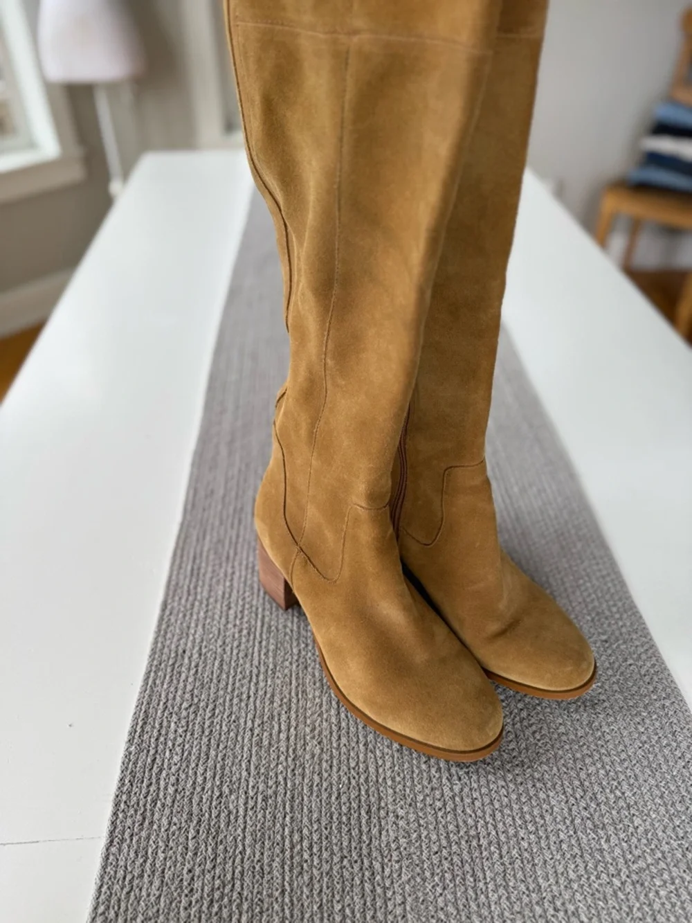 Marc Fisher Tan Suede Over the Knee Tall Boots Size 8.5 Wide Calf